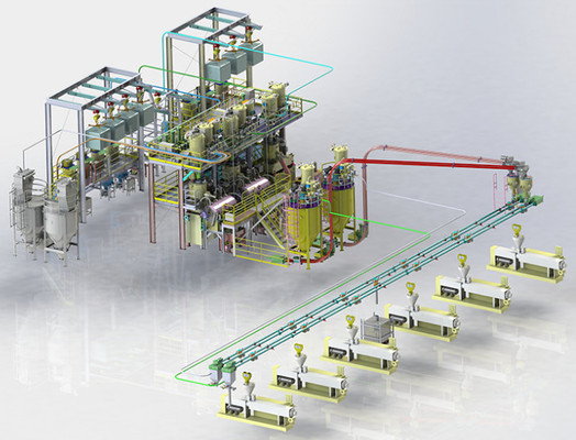 Extrusor que alimenta el PVC que dosifica el sistema de mezcla para industrial plástico